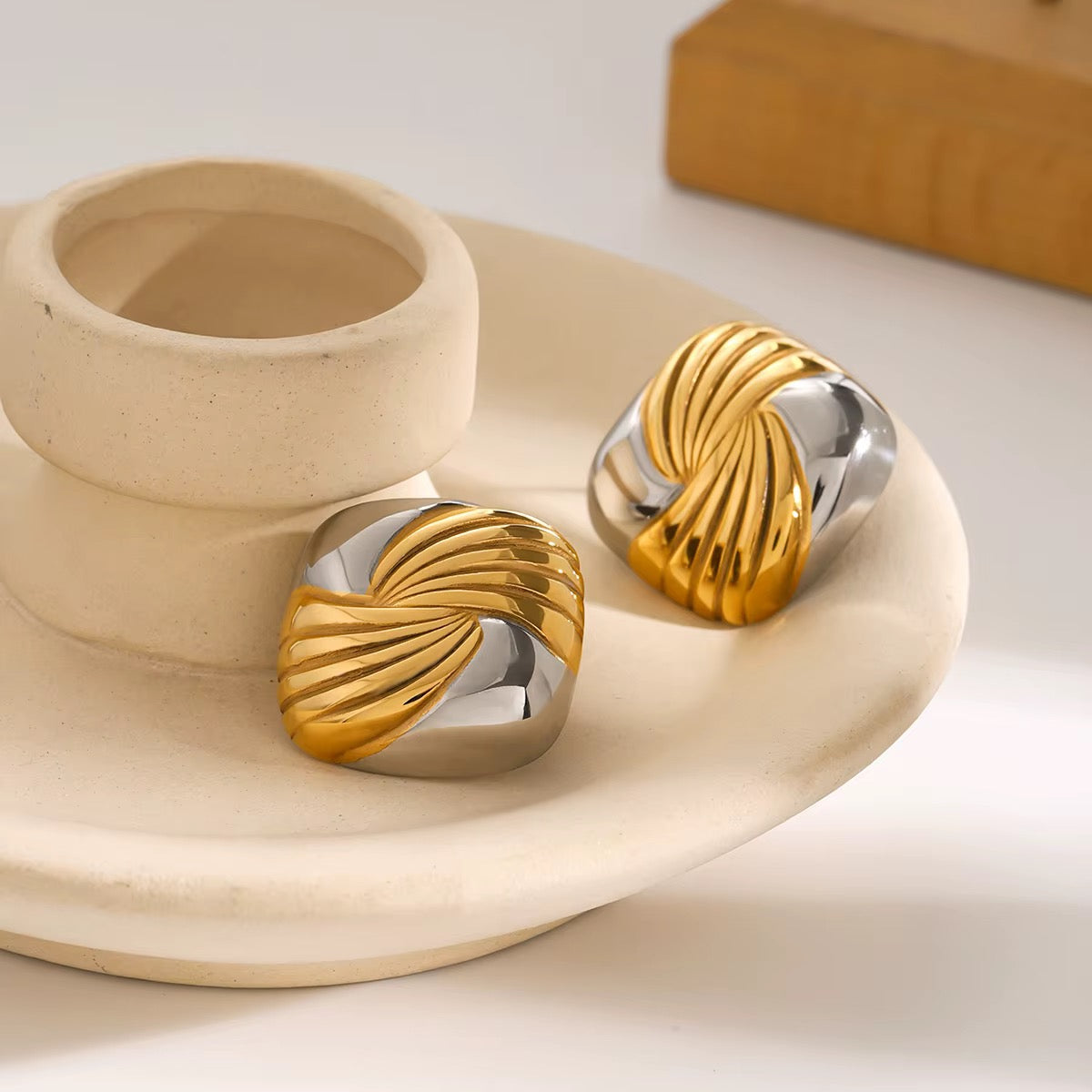 Emery Dual Tone Earring
