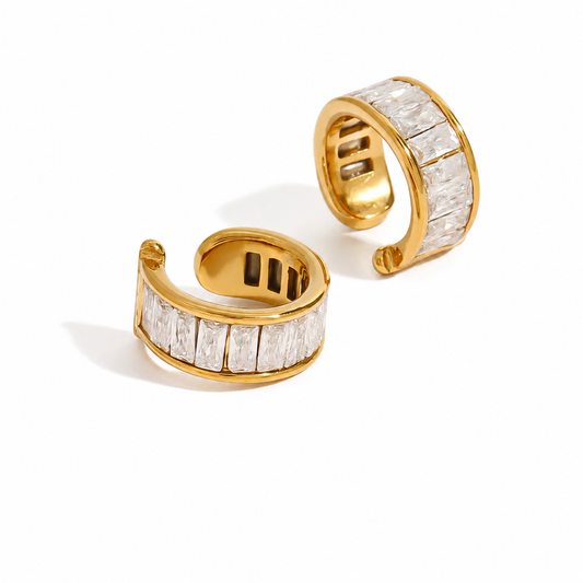 Ribbed Square CZ Cuff