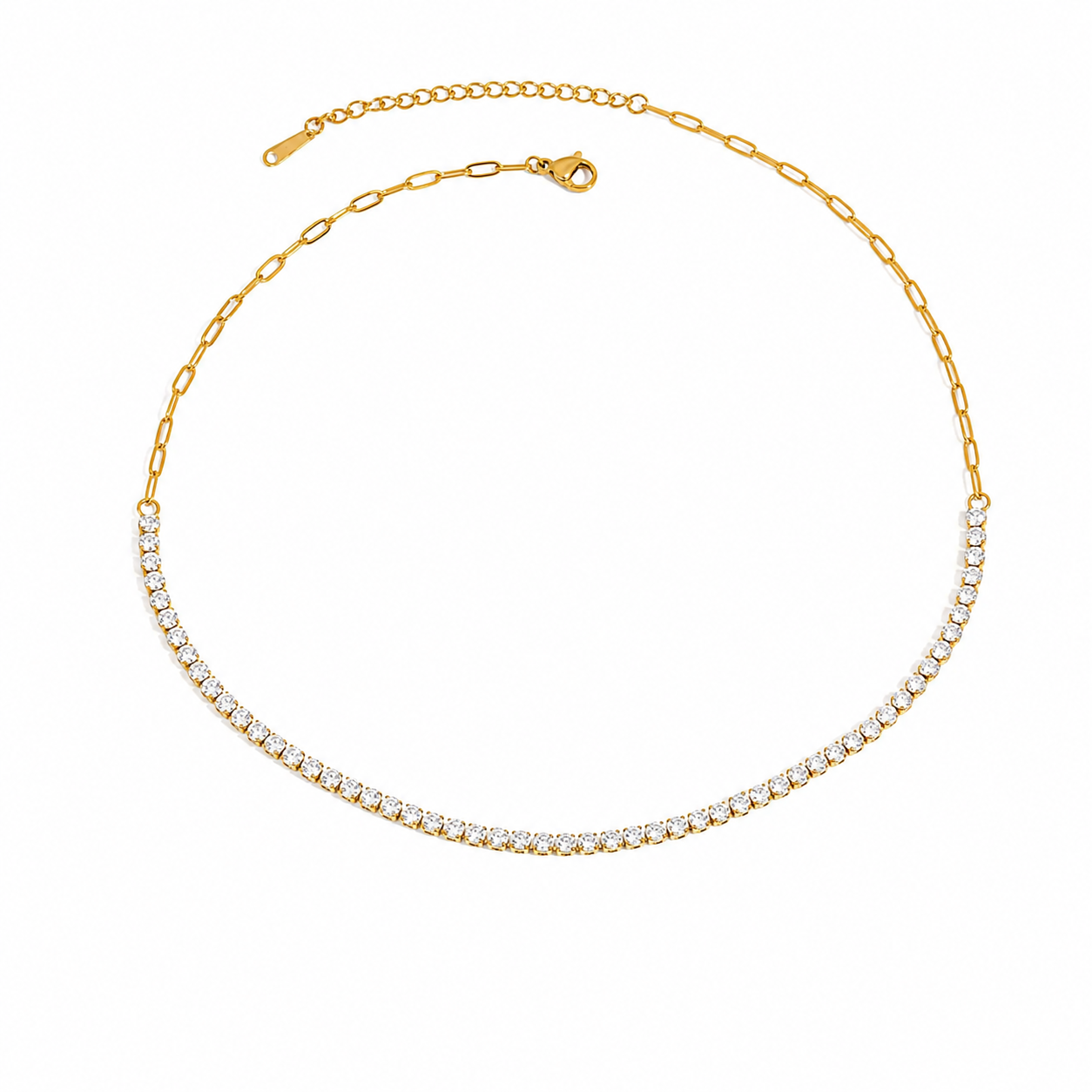 CZ and Paper Chain Necklace