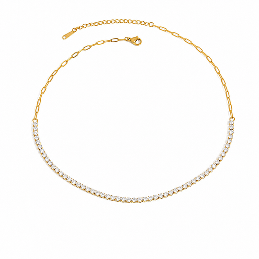 CZ and Paper Chain Necklace