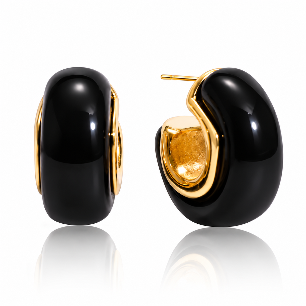Amber Resin Hoop Earrings