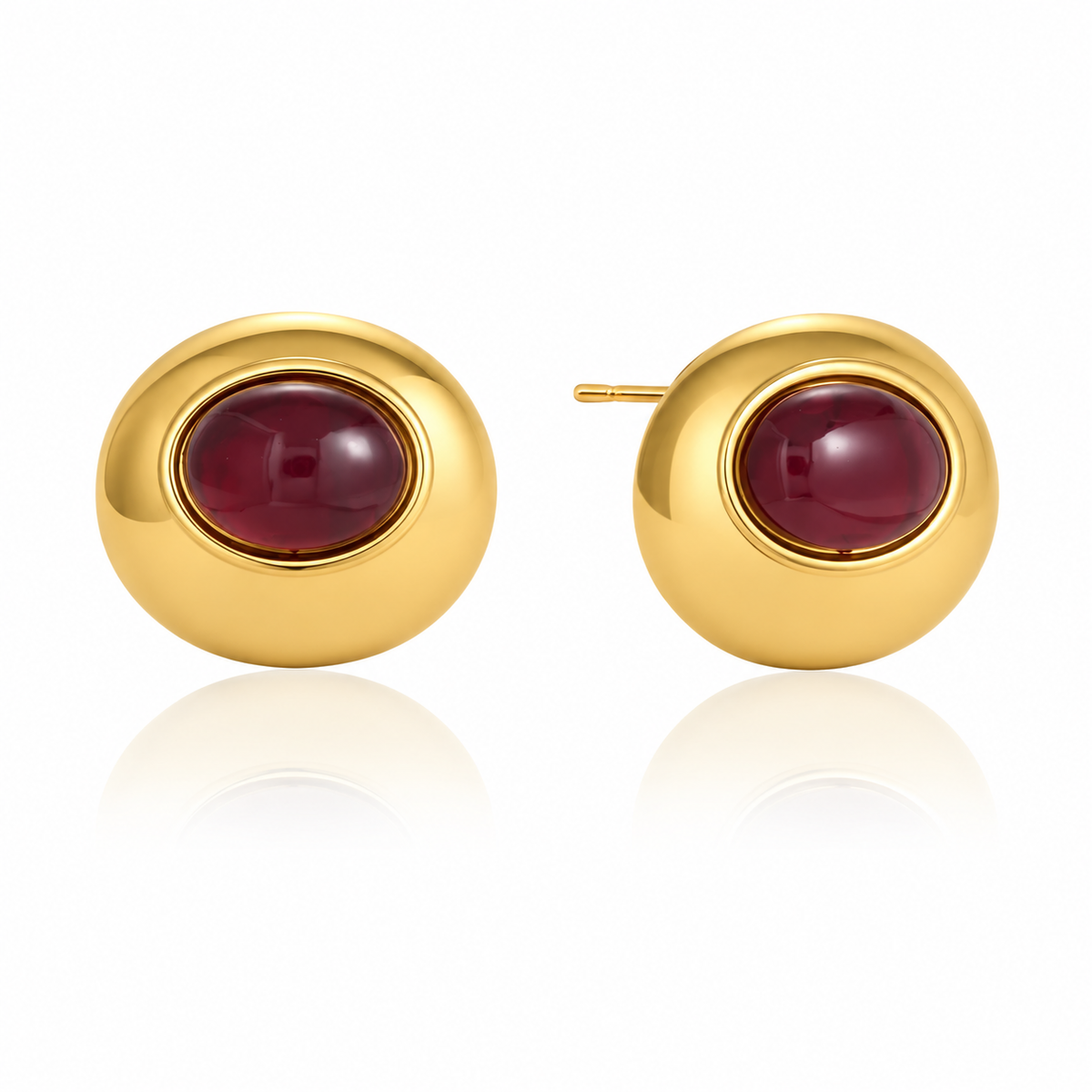 Oval Red Resin Studs