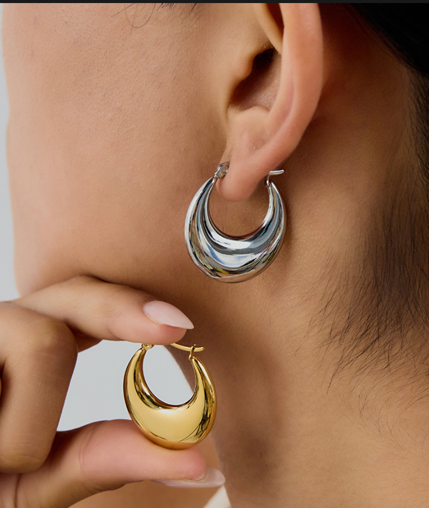 U Shape Hoop Earrings